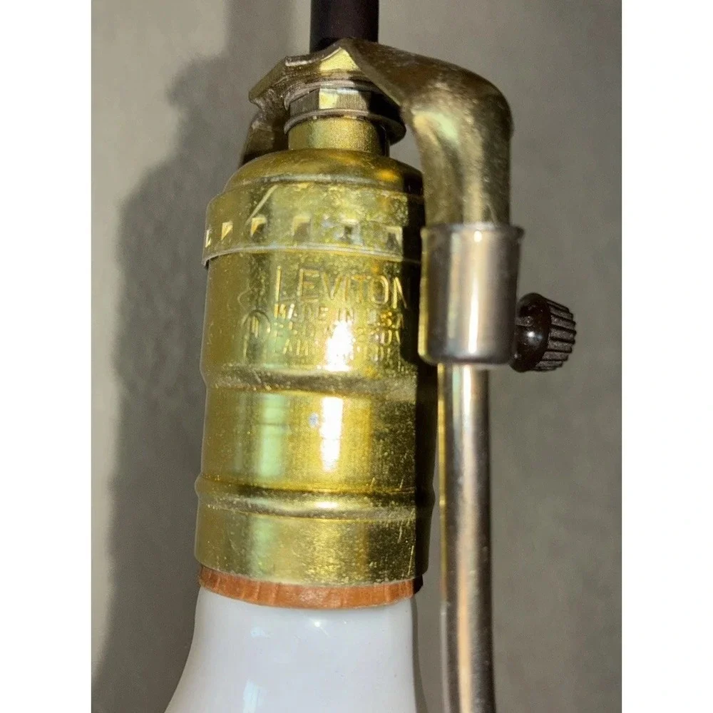 Leviton Lamp Cranes Brass Wood Red Egret Heron‎ 24